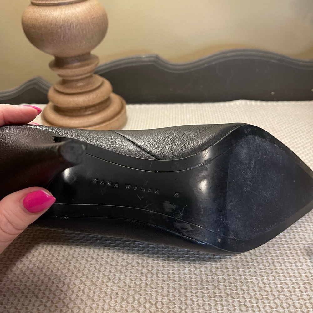 Zara Black Ankle Boots with Silver Accents - Picture 5 of 11
